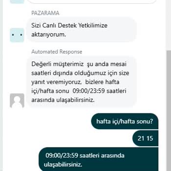 Pazarama Puanlarıyla Alışveriş Yapamama Ve Destek Saatleri Çelişkisi