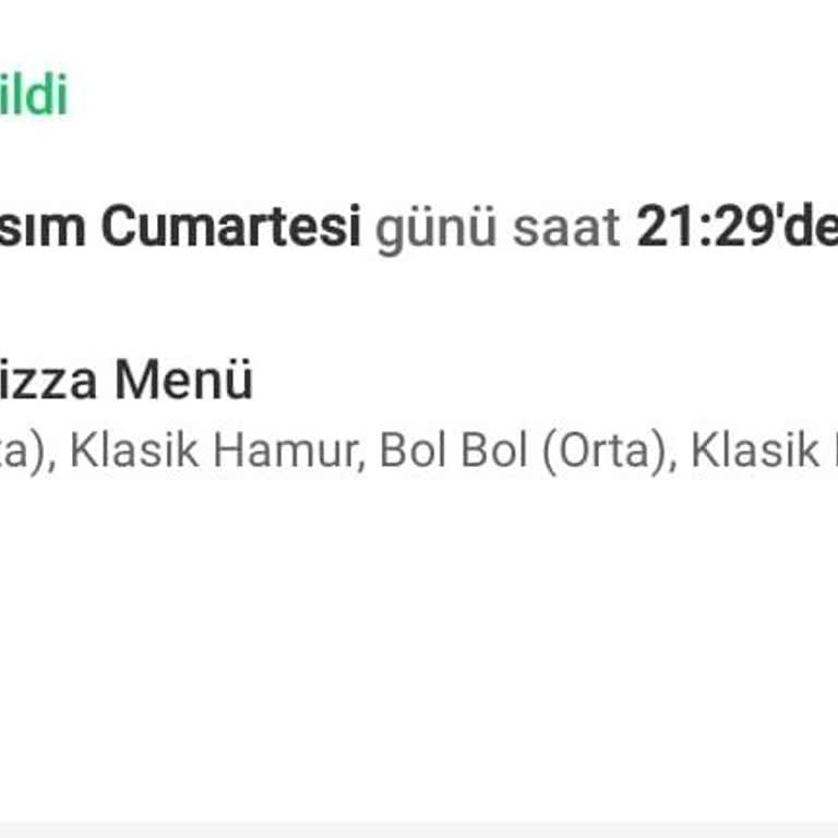 Eksik Ve Soğuk Pizza Siparişi