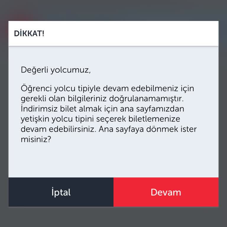 Öğrenci İndirimi Doğrulama Sorunu