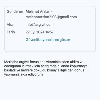 Argivit Focus Ürününde Tekrarlayan Gaz Çıkışı Sorunu