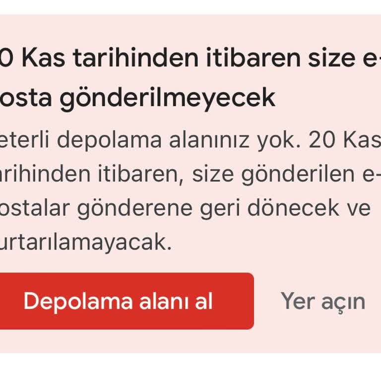 Gmail Depolama Alanı Hatası: Yeterli Alan Olmasına Rağmen Uyarı Mesajı