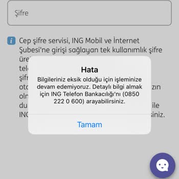 ING Mobil Uygulama Ve Müşteri Hizmetleri Sorunu