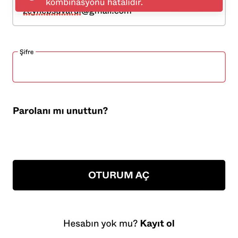 Bershka Hesabımda Oturum Sorunu Ve Şifre Yenileme Problemi