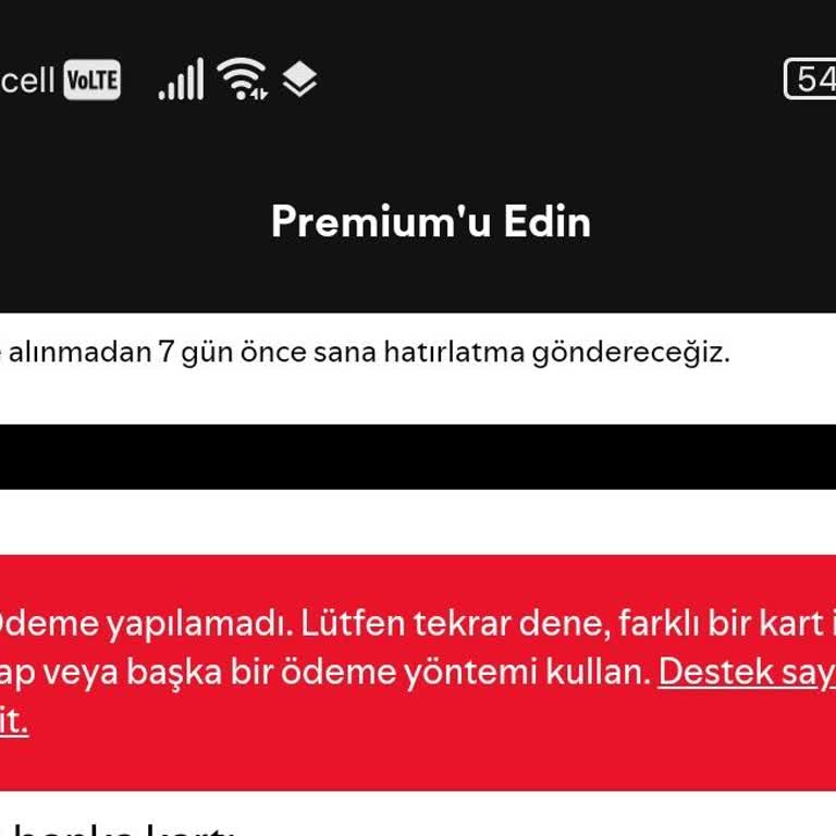 Papara Kartıyla Spotify Ödemesi Yapılamıyor