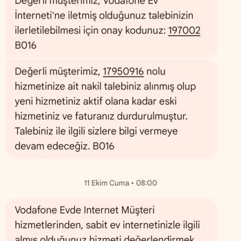 Vodafone Nakil İşlemi Ve İletişim Sorunları