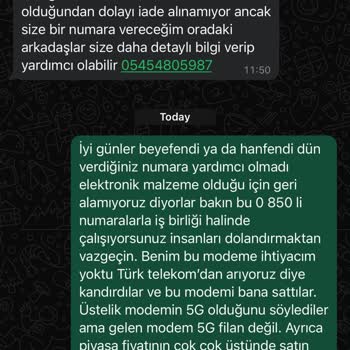 Yanıltıcı İnternet Modemi Satışı Hakkında Şikayet