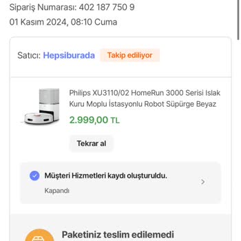 Philips Robot Süpürge Siparişinde Fiyat Hatası Ve İptal Sorunu