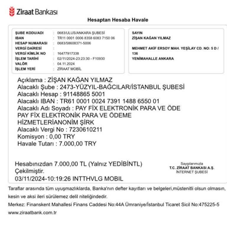 Para Transferinde Payfix Numaramı Unuttum, Yanıt Alamıyorum