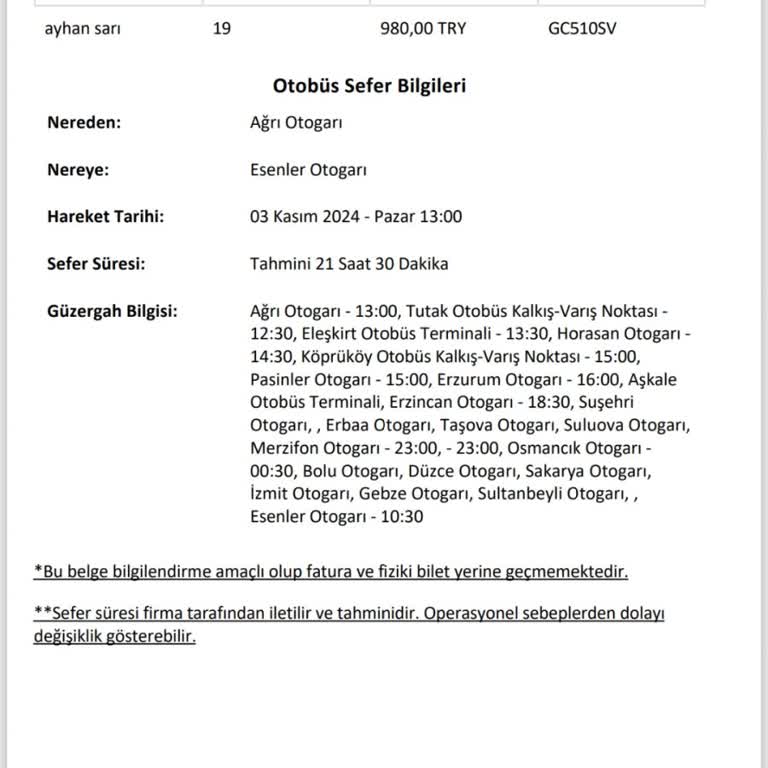 Yanıltıcı Otobüs Bilet Seçenekleri