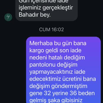 Yanlış Beden, Geç Teslimat Ve Kötü İletişim Deneyimi
