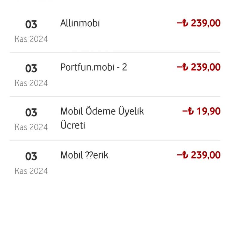 Vodafone'da Bilgim Dışında Yapılan Mobil Ödemeler