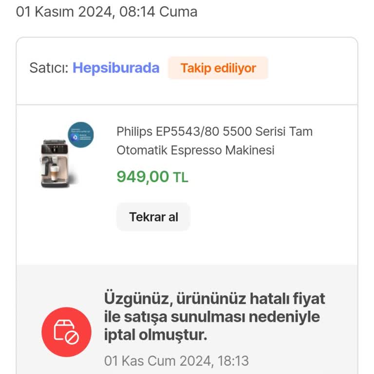 Yanıltıcı Kampanya Ve İptal Edilen Sipariş