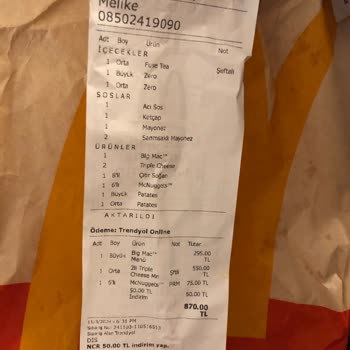 Eksik Ürünlerle Dolup Taşan McDonald's Siparişi