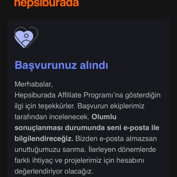 Hepsiburada Affiliate Başvuru Sürecinde Belirsizlik