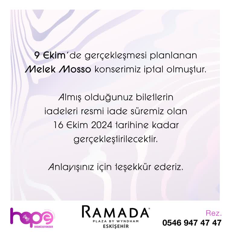 İptal Edilen Konser İçin Geri Ödeme Bekleniyor