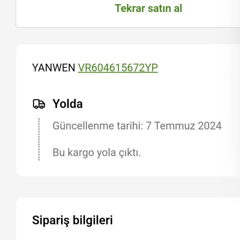 Serlenad Sipariş Hala Tarafıma Ulaşmadı