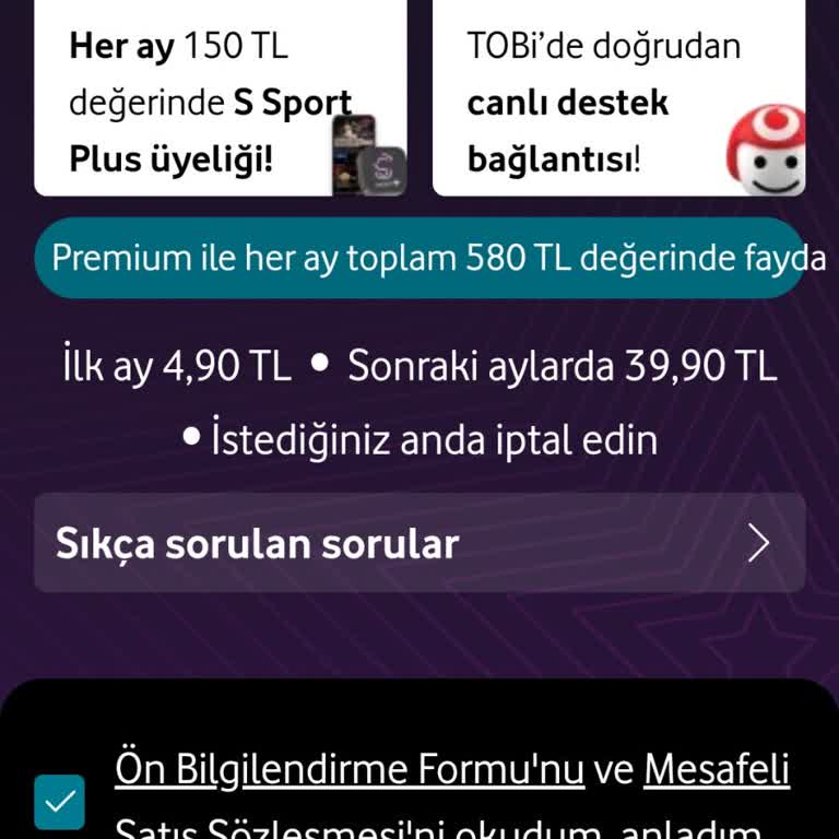 Vodafone Yanımda Premium Üyelik Sorunları