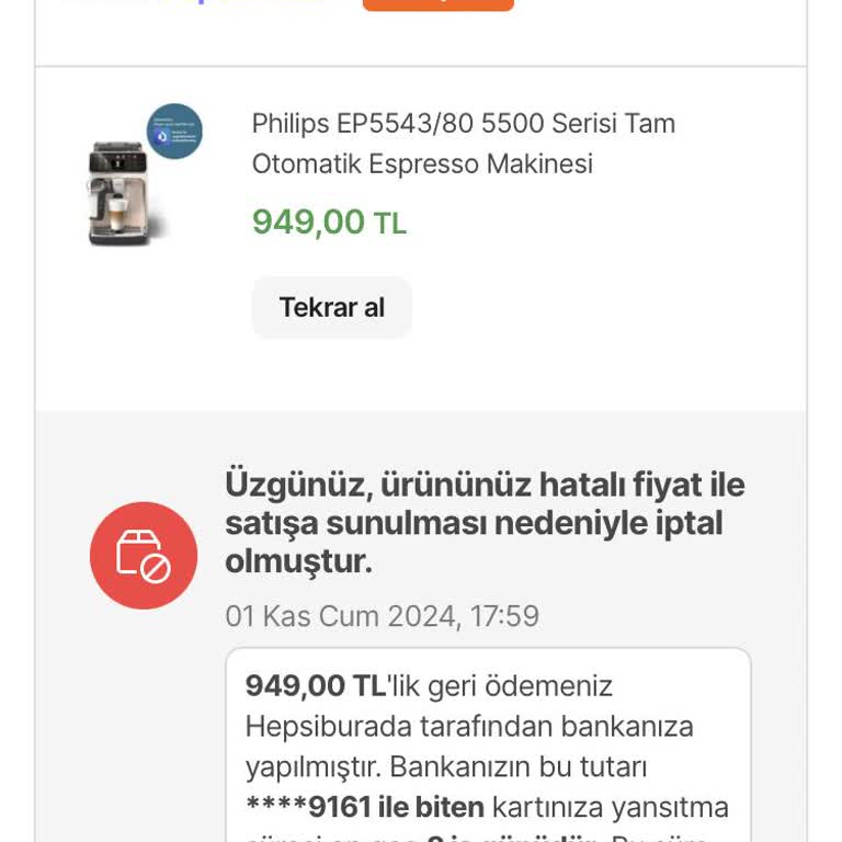 Hatalı Fiyatla İptal Edilen Sipariş Ve Haksız Uygulama