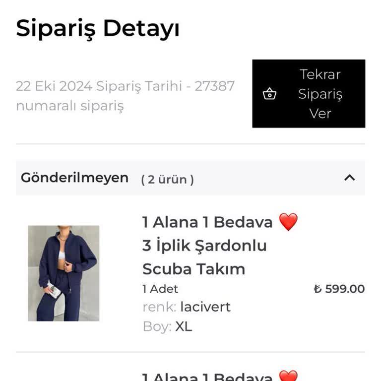 Sipariş Verilen Eşofman Takımları Teslim Edilmedi Ve İletişim Kurulamıyor