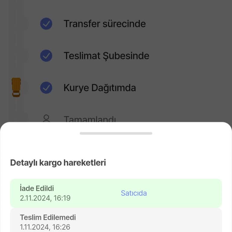 Kargoda İptal Edilen Ürün Sorunu