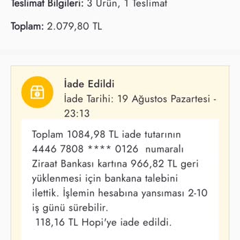 Eksik Ürün Teslimatı Ve İade Sorunu