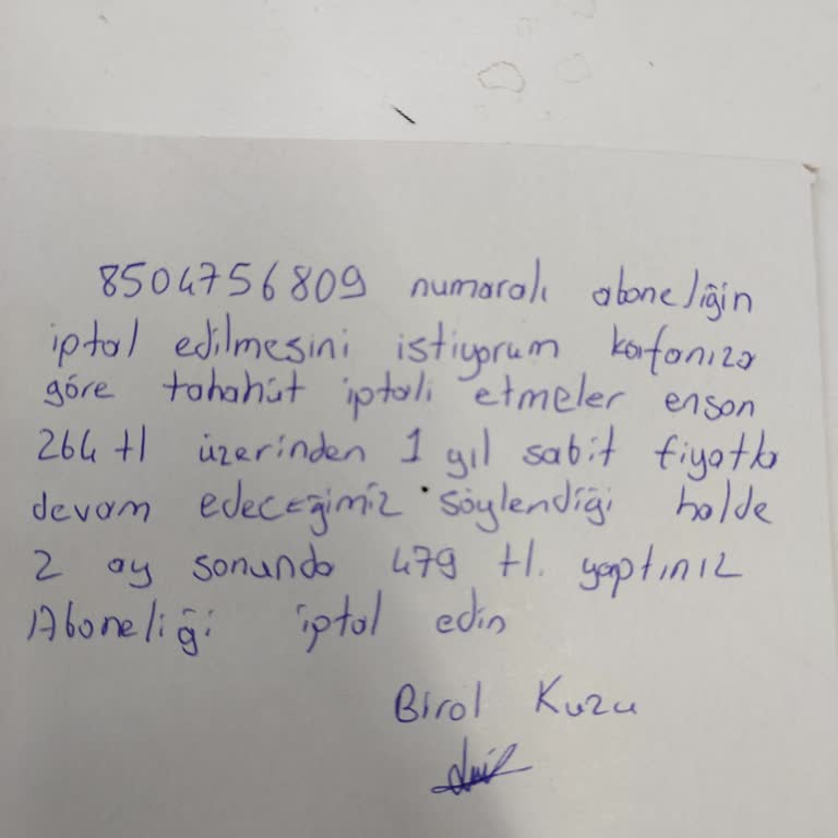 Abonelik İptali Ve Yanlış Faturalandırma Sorunu