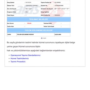 Kargomun Boğaziçi Transfer Merkezinde Bekletilmesi