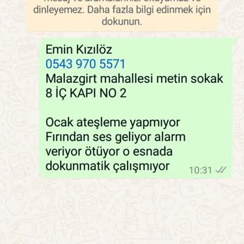 Vinola Ankastre Fırın Servis Sorunu