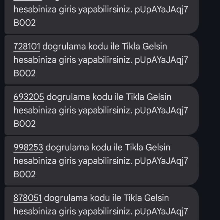 Tıkla Gelsin Beklenmedik Onay Kodları Sorunu