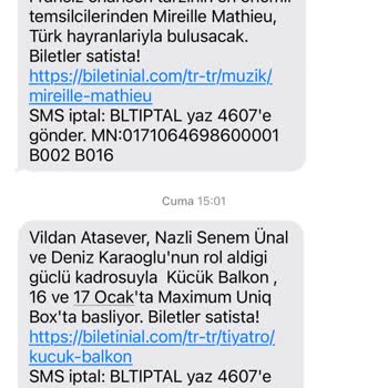 Biletinial'dan İstenmeyen Mesajlar: İptal Çabalarım Sonuçsuz Kaldı