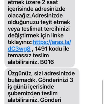 Aras Kargo Feshane Şubesi Teslimat Sorunu Ve Müşteri Memnuniyetsizliği
