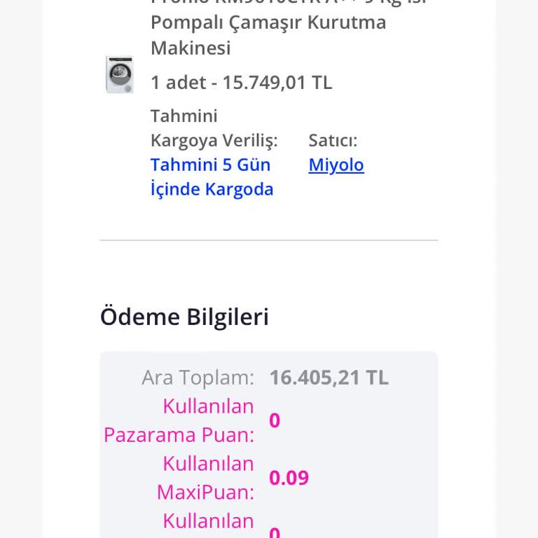 Kurutma Makinesi Siparişim Hala Teslim Edilmedi