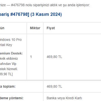 Win 10 Pro Retail KEY Teslimat Sorunu Ve İletişim Eksikliği