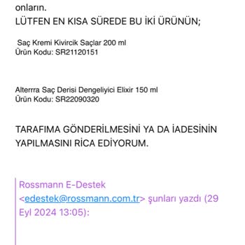 Rossmann'dan Eksik Ürün Ve İade Sorunu