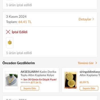 Trendyol'dan İptal Edilen Altın Kolyeler