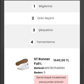 Puma Türkiye'den Alınan Ayakkabının Değişim Sürecindeki Sorunlar