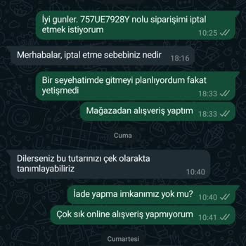 Ozsaricam'dan İptal Edilemeyen Sipariş Sorunu