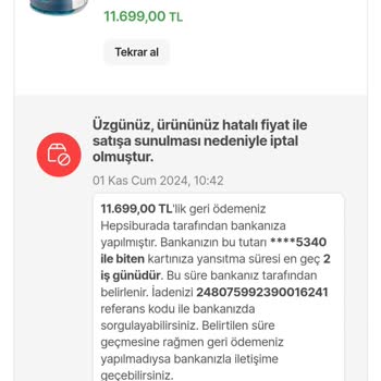 Hepsiburada'da Bilgim Dışında İptal Edilen Siparişler