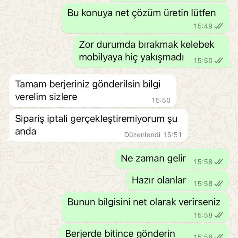 Kelebek Mobilya'dan Teslimat Sorunu Ve İletişimsizlik