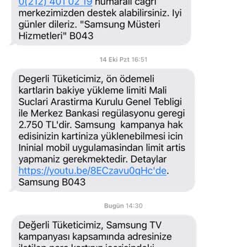 Samsung TV Kampanya Hediye Parası Yüklenmedi