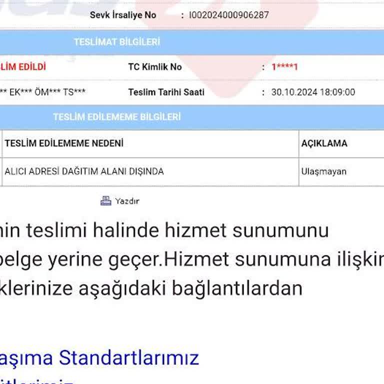 Kayıp Kargo Ve Yanıltıcı Teslimat Mesajı