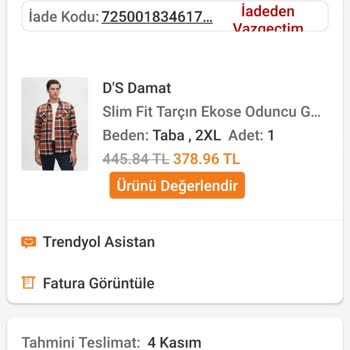 Yanlış Beden Ve Yetersiz Müşteri Hizmeti