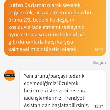 Yanlış Beden Ve Yetersiz Müşteri Hizmeti