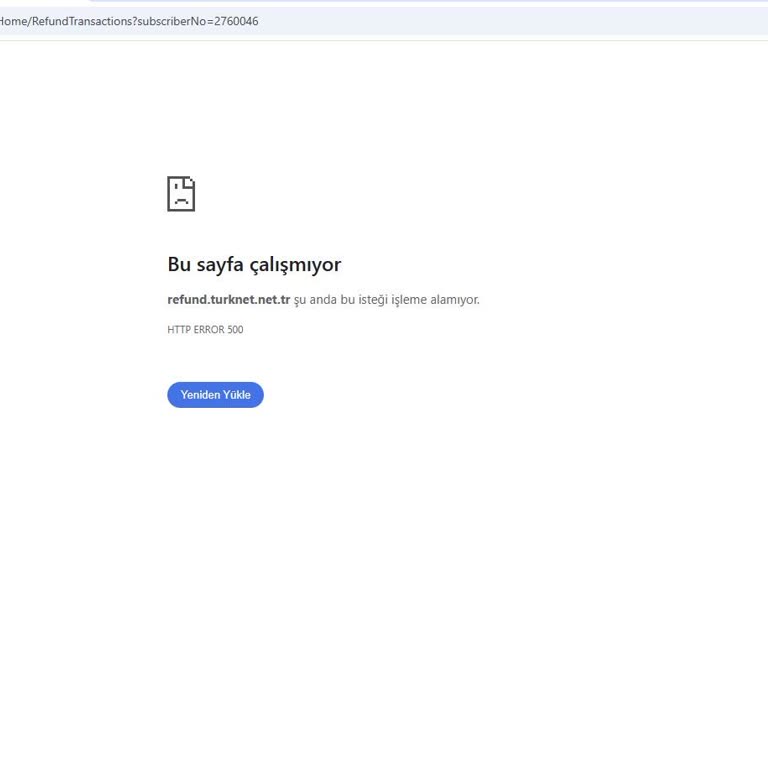 İade İşlemi Hatası: TurkNet Sitesinde Karşılaşılan Sorun
