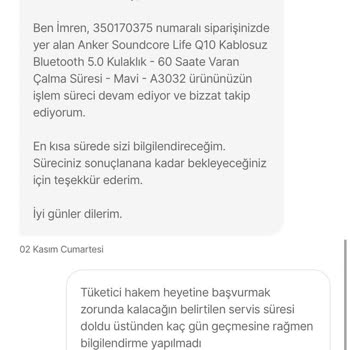 Hepsiburada'dan Aldığım Kulaklık Servis Sürecinde Mağduriyet Yaşıyorum