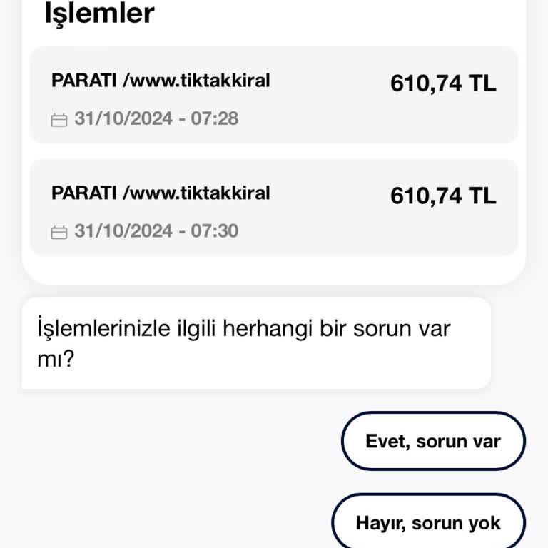 Çekim Hatası Ve İade Sorunu