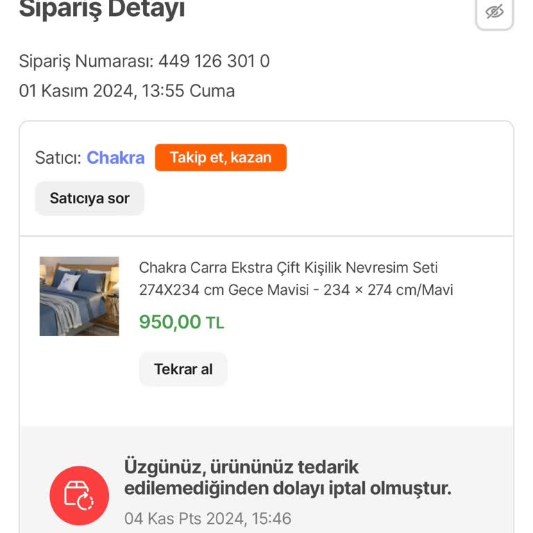 İndirimli Ürün Siparişi İptali Ve Hayal Kırıklığı