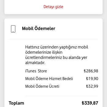 Vodafone Faturasında Yetkisiz İtunes Ödemesi Sorunu