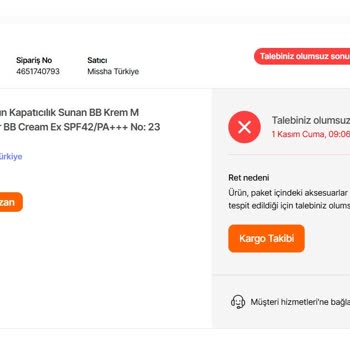 İade Edilemeyen BB Krem Mağduriyeti