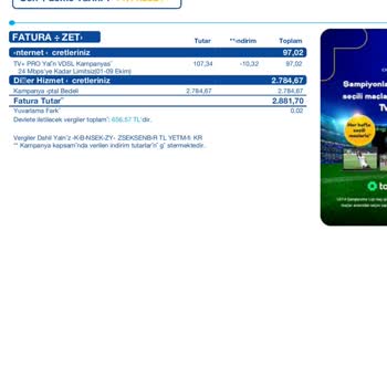 Verilmeyen Hizmet İçin Fatura Şoku